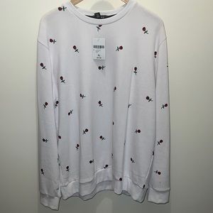 *NEW with TAGS* - XL Forever21 Men’s Crewneck Sweatshirt with Red Rose print